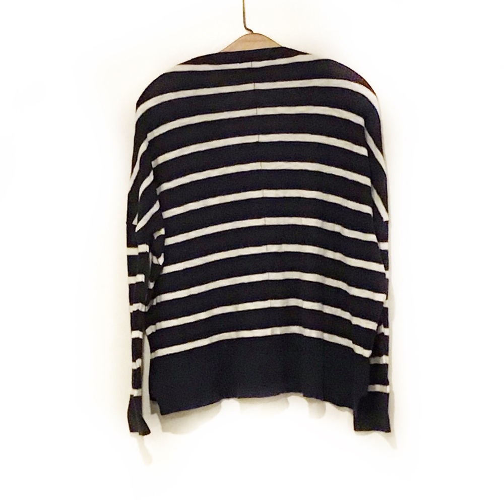 Vince-Drop Shoulder Striped Button Down Cardigan - image 2